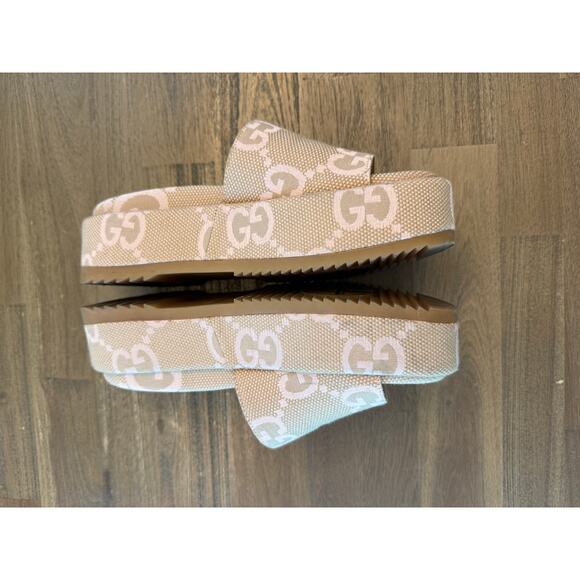 Gucci Angelina Platform Sandals Pink and Beige Size 36 (6-7 US) - Picture 2 of 8